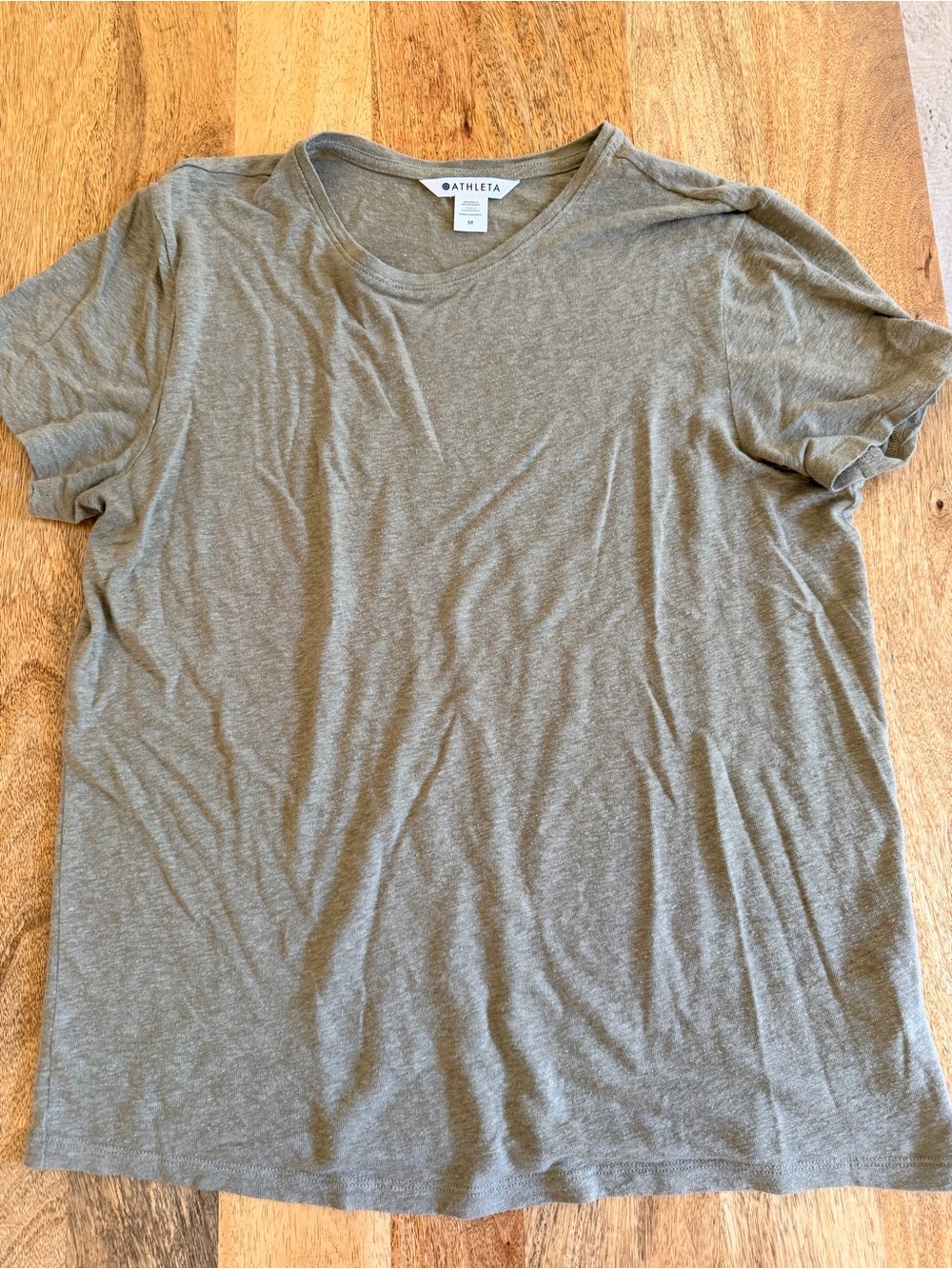Athleta Linen Short Sleeve Crew Tee